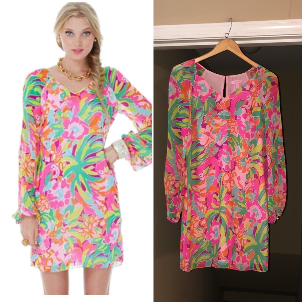 Lilly Pulitzer Carleigh Silk Tunic Dress in Multi Lulu, Size 2. - Picture 4 of 16